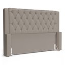 Ver imagem 1 de Cabeceira Atena para Cama Box Casal Padrão 140cm Capitonê com Frame Suede Bege - Desk Design