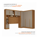 Ver imagem 4 de Guarda Roupa Casal Modulado 3 Peças 9 Portas 5 Gavetas com Cabeceira 100% MDF Smart Cinamomo/Capucci