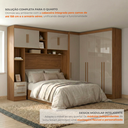 Ver imagem 5 de Guarda Roupa Casal Modulado 3 Peças 9 Portas 5 Gavetas com Cabeceira 100% MDF Smart Cinamomo/Capucci