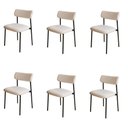 Ver imagem 1 de Conjunto 6 Cadeiras de Jantar Mila Tecido Mesclado Est.Preta