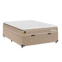 Ver imagem 4 de Cama Box Baú Casal + Colchão Life D33 Pillow Top 61x138x188cm - Bege - e-Shop Casa