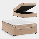 Ver imagem 6 de Cama Box Baú Casal + Colchão Life D33 Pillow Top 61x138x188cm - Bege - e-Shop Casa