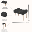 Ver imagem 3 de Puff de Apoio Requinte Pés Palito Suede Preto