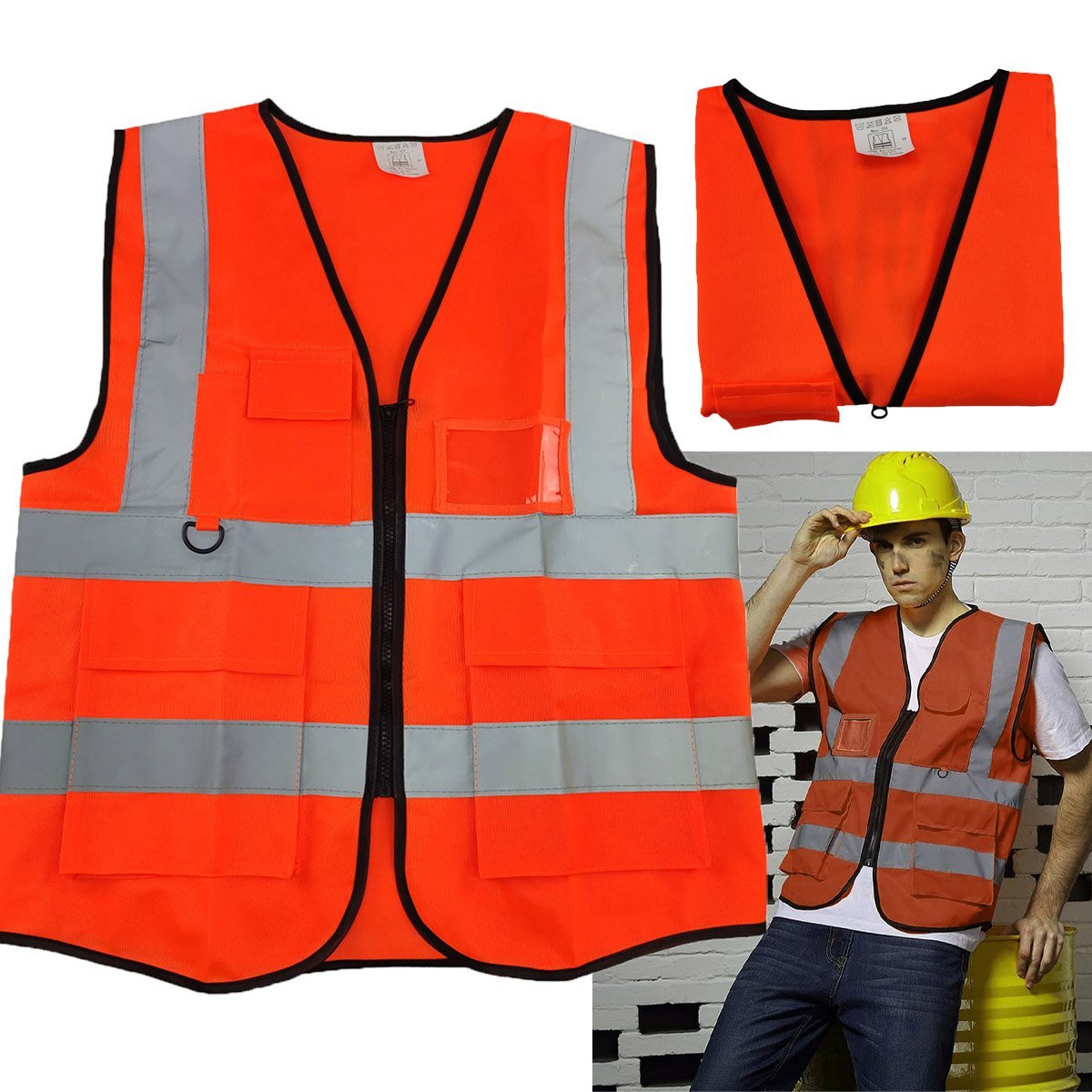 Colete Sinalizador Faixa Refletivo Blusao Fluorescente Segurança Trabalho EPI Construçao Transito Si