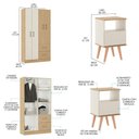 Ver imagem 3 de Kit Quarto Casal Guarda Roupa 2 Mesa Cabeceira Menu Móveis Carvalho