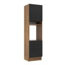 Ver imagem 1 de Torre Quente Madesa Agata 60 cm 1 Porta 3 Gavetas Rustic/Preto Cor:Rustic/Preto