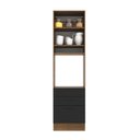 Ver imagem 3 de Torre Quente Madesa Agata 60 cm 1 Porta 3 Gavetas Rustic/Preto Cor:Rustic/Preto