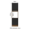 Ver imagem 2 de Torre Quente Madesa Agata 60 cm 1 Porta 3 Gavetas Rustic/Preto Cor:Rustic/Preto