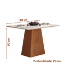 Ver imagem 3 de Mesa de Jantar Zoe 120x90cm Tampo em Vidro + 4 Cadeiras Viena Freijó/Veludo Moca Espresso Móveis