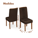 Ver imagem 5 de Mesa de Jantar Zoe 120x90cm Tampo em Vidro + 4 Cadeiras Viena Freijó/Veludo Moca Espresso Móveis