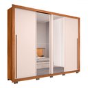 Ver imagem 2 de Guarda-roupa Casal Praticus Lux 2 Portas 4 Gavetas com Espelho 100% Mdf Freijó/off White - Caemmun