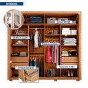 Ver imagem 3 de Guarda-roupa Casal Praticus Lux 2 Portas 4 Gavetas com Espelho 100% Mdf Freijó/off White - Caemmun