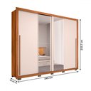 Ver imagem 4 de Guarda-roupa Casal Praticus Lux 2 Portas 4 Gavetas com Espelho 100% Mdf Freijó/off White - Caemmun