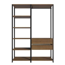 Guarda-roupa Closet Modulado Valencia 2 Gavetas 129cm Rustic/preto Madesa - 9