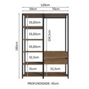 Ver imagem 4 de Guarda-roupa Closet Modulado Valencia 2 Gavetas 129cm Madesa