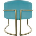 Ver mais imagens de Poltrona Decorativa para Sala Recepção Luna Suede Base Ferro Champagne