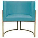 Ver imagem 5 de Poltrona Decorativa para Sala Recepção Luna Suede Base Ferro Champagne
