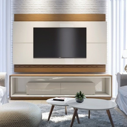 Painel Classic Tv até 60 Polegadas Parede Sala de Estar 2.6m Off White/freijó Mdp - 2