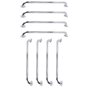 Barra de Apoio 70cm Aço Inox Kit 8 Unidades Idoso Gestante Criança Banheiro Box Segurança Proteçao S