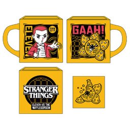 CANECA QUADRADA STRANGER THINGS ELEVEN WAFFLE DERMOGORGON AMARELA - 1