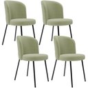 Ver imagem 1 de Kit 4 Cadeiras Sala de Jantar Estofada Gavi L02 Bouclê Oliva - Lyam Decor