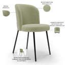 Ver imagem 4 de Kit 4 Cadeiras Sala de Jantar Estofada Gavi L02 Bouclê Oliva - Lyam Decor