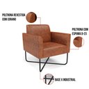 Ver imagem 3 de Poltrona Sala Decorativa Marisa Base X Industrial Preto Sintético Pu D03 - D’Rossi