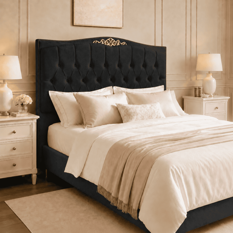Cabeceira Greta 160cm Estofada Suede p/ Cama Box Casal Queen Quarto