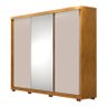 Guarda Roupa em Mdf com 3 Portas 4 Gavetas com Pés e Espelhos Fenix - Dj Móveis - 2