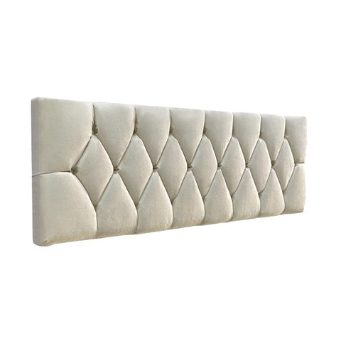 Cabeceira Capitonê Cama Box Estofada Luxo Suede Rbl:solteiro Painel/bege