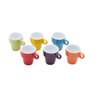 Xicaras coloridas p/café 50ml Cerâmica c/ 6 pç - c/ Suporte - 3