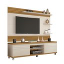 Ver imagem 1 de Rack Com Painel P/ TV Até 58" Mirage Giga - Off White/Freijó