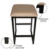 Banquetinha Puff Industrial Corino Creme Pés Em Ferro - 2