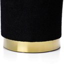 Ver imagem 4 de Puff Decorativo Redondo em Bouclê Preto com Detalhe Dourado na Base 40cm