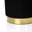 Ver imagem 5 de Puff Decorativo Redondo em Bouclê Preto com Detalhe Dourado na Base 40cm