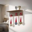 Ver imagem 1 de Porta Medalhas Freijó 45cm com Suporte para Troféus
