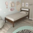 Ver imagem 1 de Cama de Solteiro Cabeceira Aberta Nogal/branco Tecnomobili Cm8006 Cor: Nogal/branco