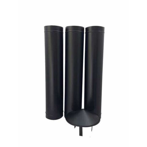 Duto de Ventilação 100mm X 1,80m Preto com Chapéu Chinês – Tubo Exaustor de Ar