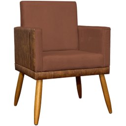 Kit 2 Poltronas Decorativas Lis Corino e Suede Cores Pé Palito 30cm - 3