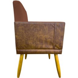 Kit 2 Poltronas Decorativas Lis Corino e Suede Cores Pé Palito 30cm - 4