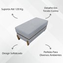 Ver imagem 2 de Puff Recamier Kodama para Cama Queen 150cm Pé Castanho Cinza Bouclé