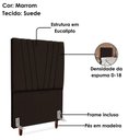Ver imagem 4 de Cabeceira Solteiro 100 Cm com Frame Belgica Suede Marrom Artte Marrom
