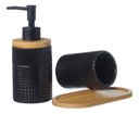 Ver imagem 4 de Kit Banheiro Lavabo Bambu Dispenser Líquido Escova Pia / 354