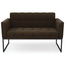 Ver mais imagens de Sofá Namoradeira e 2 Poltronas Base Industrial Preto Ana Suede Marrom - Ibiza