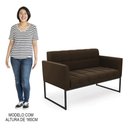 Ver imagem 6 de Sofá Namoradeira e 2 Poltronas Base Industrial Preto Ana Suede Marrom - Ibiza