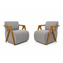 Ver imagem 2 de Kit 2 Poltronas Decorativas Bouclé Hope Cinza