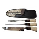 Ver imagem 1 de Conjunto Faca Chaira Garfão Três Listras Inox 9 Gaúcho Origi