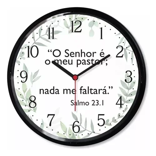 Relogio Parede Salmo 23 Decorativo Senhor Meu Pastor Nada Faltara Presente - 1