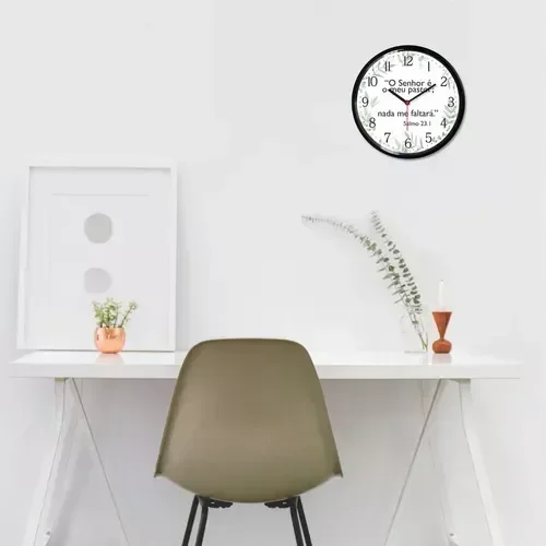 Relogio Parede Salmo 23 Decorativo Senhor Meu Pastor Nada Faltara Presente - 2