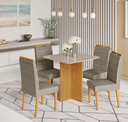 Ver imagem 1 de Mesa Robusta 90x90 4 Cadeiras Horizonte Jcm Cinamomo/off